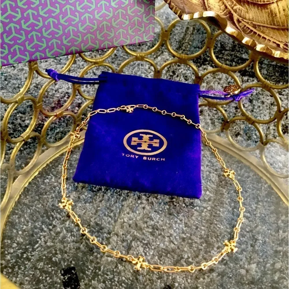 TORY BURCH VINTAGE GOLD KIRA NECKLACE